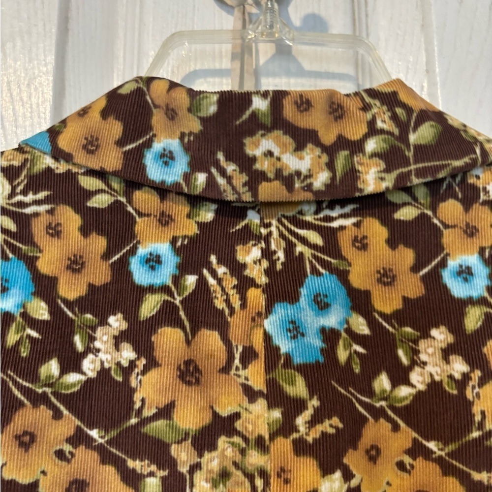 Liz Claiborne “First Issue “ NWOT Lightweight Corduroy Tan/Brown Floral Blazer - Picture 5 of 7